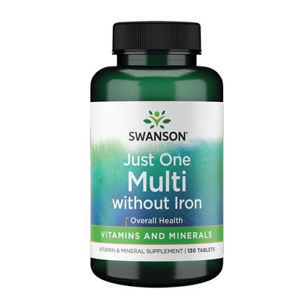 Swanson Multiwitamina Just One Multi bez żelaza 130 tabletek