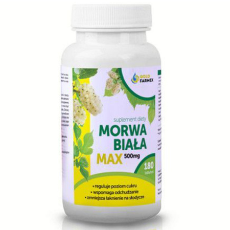 Morwa biała Max 500 mg 180 tabletek Goldfarmex 