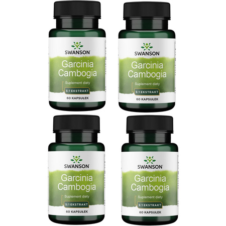 [Zestaw] 4x Swanson Garcinia Cambogia Extract 5:1 80 mg 60 kapsułek