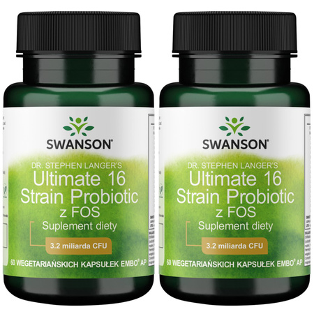 2x Swanson Ultimate 16 Strain Probiotic (Probiotyk) 60 kapsułek