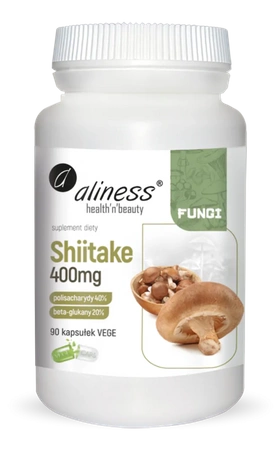 Aliness Shiitake Ekstrakt 400mg 90 kapsułek Odporność Stres