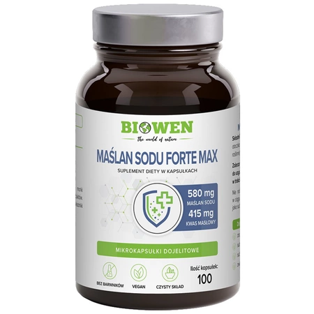 Maślan Sodu 580 mg Kwas Masłowy 415 mg - Biowen (100 kaps) Jelita Trawienie