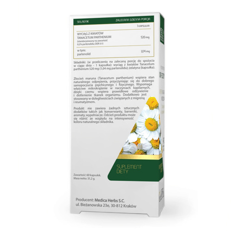 Złocień Maruna 520 mg 60 kapsułek Medica Herbs