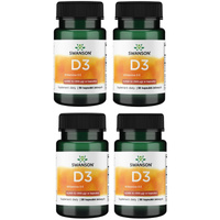 [Zestaw] 4x Swanson Witamina D3 4000 IU 90 kapsułek