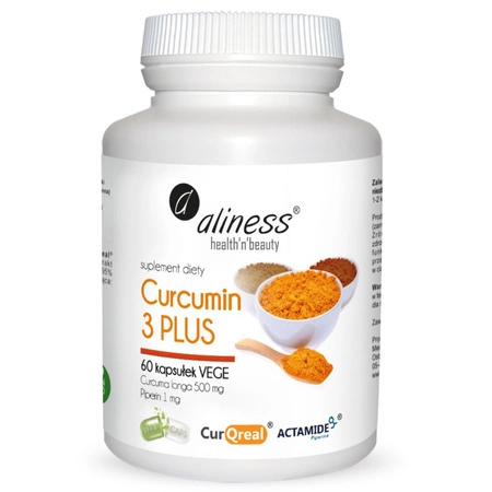 Kurkuma z Piperyną Curcumin 3 PLUS  (60 kaps) Aliness