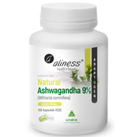 Ashwagandha Naturalna 560 mg Ekstrakt 9% (100 kaps) Witania ospała Adaptogen Aliness