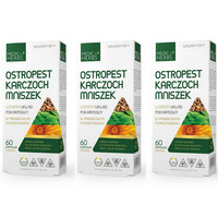 [Zestaw] 3x Medica Herbs Ostropest Karczoch Mniszek - 60 kapsułek
