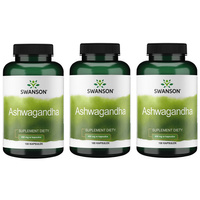 3x Swanson Ashwagandha 450 mg 100 kapsułek Żeń-szeń Indyjski