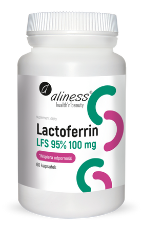 Laktoferyna Lactoferrin LFS 95% 100 mg (60 kaps) Aliness