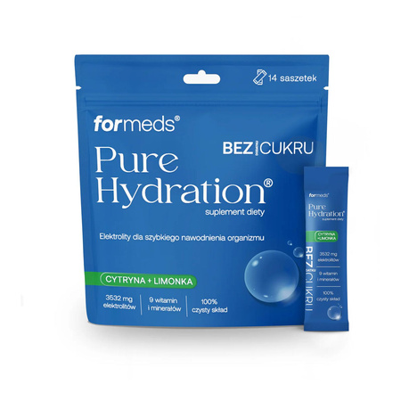 ForMeds Pure Hydration Elektrolity Cytryna-Limonka BEZ CUKRU - 14 saszetek