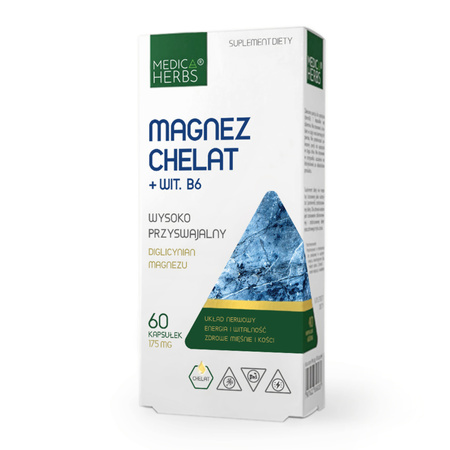 Medica Herbs Magnez Chelat + Witamina B6 175 mg - 60 kapsułek