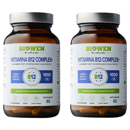 [Zestaw] 2x Witamina B12 Complex+ Biowen - 60 kapsułek