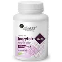 Aliness Inozytol myo/D-chiro 650 mg + Witamina B6 - 100 kapsułek