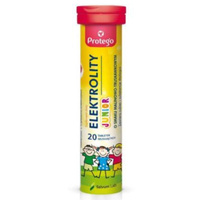 Protego Elektrolity JUNIOR dla Dzieci o smaku malinowym-truskawkowym - 20 tabletek musujących