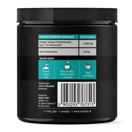 Collagen Peptides (180 g) Hydrolizowany Kolagen typu I i III Solve Labs