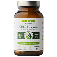 Biowen Omega 3 (Trójglicerydy) z Alg Kwas DHA 550 mg - 60 kapsułek