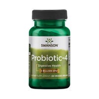 Swanson Probiotic-4, Probiotyk 4 szczepy 3 mld + Prebiotyk FOS - 60 kapsułek