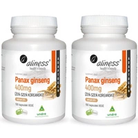 [Zestaw] 2x Panax Ginseng (Żeń-szeń Koreański) 400 mg 100 kapsułek Aliness