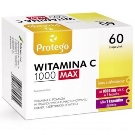 Protego Witamina C 1000 mg MAX (Kwas L-Askorbinowy) - 60 kapsułek