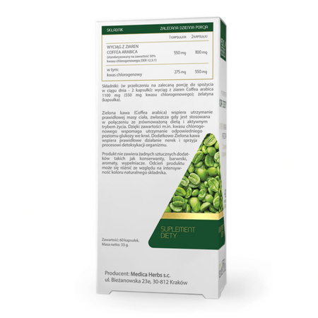 Medica Herbs Zielona Kawa 550 mg - 60 kapsułek