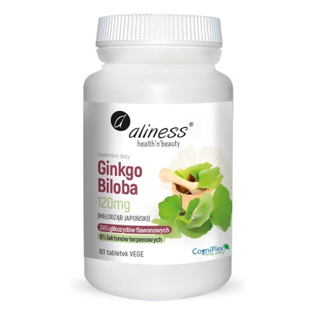 Miłorząb Japoński (Ginkgo Biloba) 120 mg (60 tabl) Aliness