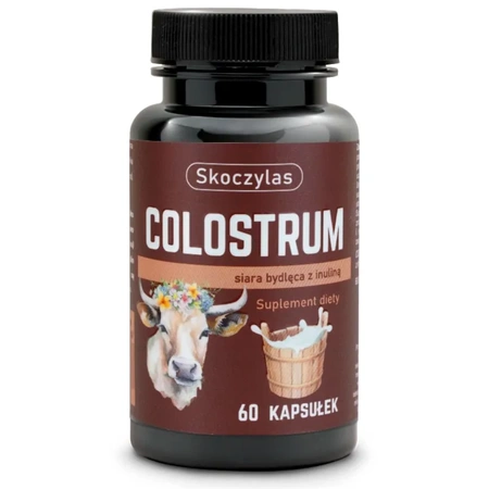 Colostrum Wołowe Immunoglobuliny 22% z inulina Odporność (60 kaps) Skoczylas