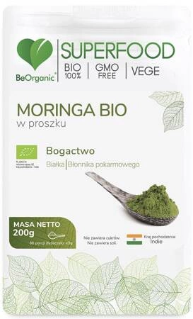 Moringa BIO w proszku 200g Odporność Antyoksydant BeOrganic Aliness 