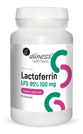 Laktoferyna Lactoferrin LFS 95% 100 mg (60 kaps) Aliness