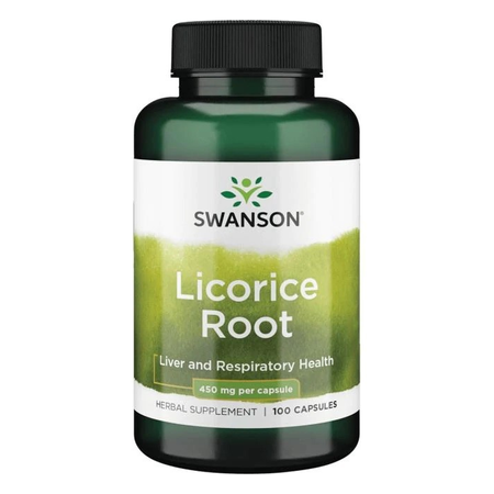Swanson Lukrecja Korzeń (Licorice Root) 450 mg - 100 kapsułek