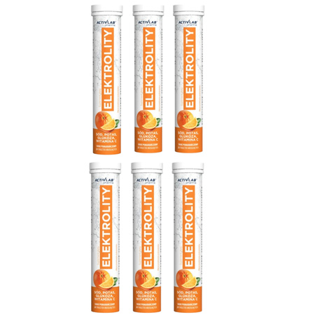[Zestaw] 6x Activlab Pharma Elektrolity o smaku pomarańczowym - 20 tabletek musujących