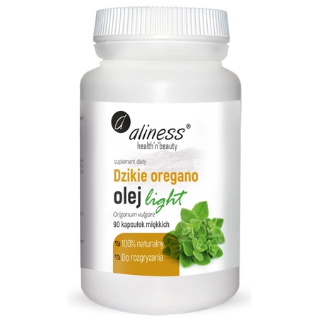 Wsparcie Odporności Olej z Dzikiego Oregano Light 100% naturalny Karwakrol (90 kaps) Aliness