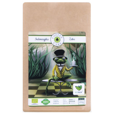 Kawa ziarnista ARABICA 100% Indonezyjska Żaba BIO 200g Ecoblik