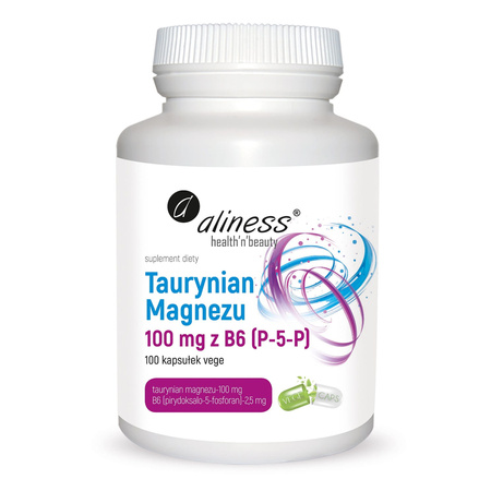 Magnez Taurynian Magnezu + Witamina B6 (100 kaps) Aliness
