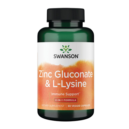 Swanson Cynk Glukonian + L-lizyna - 90 kapsułek vege