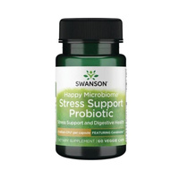 Swanson Happy Microbiome Stress Support, Formuła Psychobiotyczna - 60 kapsułek