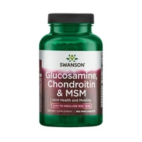 Swanson Glukozamina/Chondroityna/MSM (Siarka organiczna) 500/400/200 mg - 360 mini tabletek