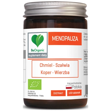 Menopauza 450 mg Chmiel Szałwia Wierzba (100 tabl) BeOrganic Aliness