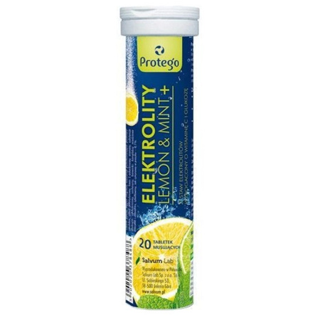 Protego Elektrolity Lemon & Mint+ - 20 tabletek musujących