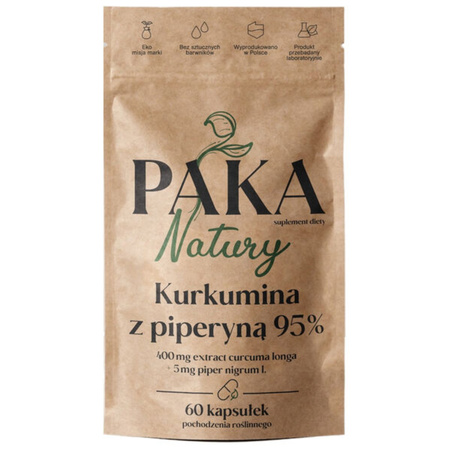 Kurkuma (Kurkumina 95%) z Piperyną 95% (60 kaps) Paka Natury