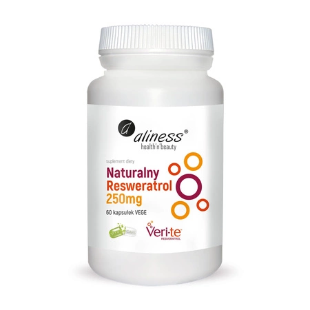 Naturalny Resweratrol Veri-Te 250 mg (60 kaps) Aliness 