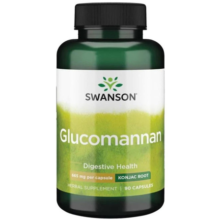 Swanson Glukomannan 665 mg (Konjac Root) Błonnik - 90 kapsułek