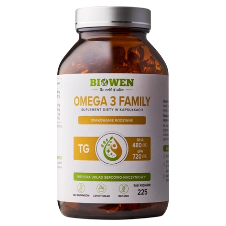 Omega 3 Family (Trójglicerydy) Kwasy EPA i DHA 720 mg / 480 mg - 225 kapsułek