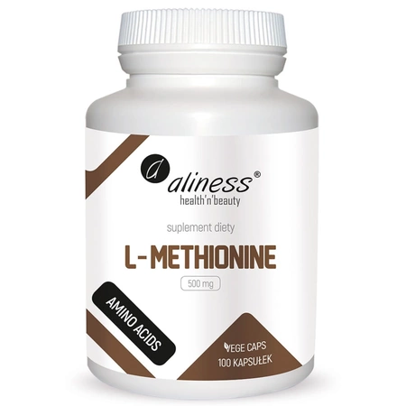 L-Metionina 500 mg 100 kapsułek VEGE Aliness