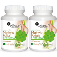 [Zestaw] 2x Aliness Kwas foliowy Methylo Folian 5-MTHF 600 µg - 100 kapsułek