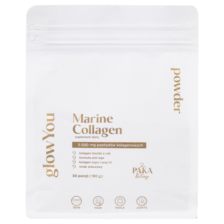 Kolagen Morski glow You 5000 mg Arbuzowy Peptydy kolagenowe w proszku (30 porcji) Paka Natury