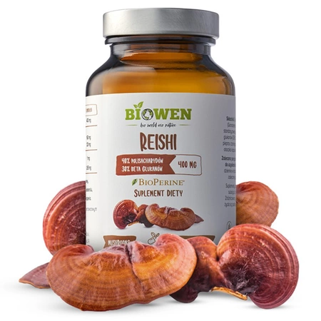 Biowen Reishi ekstrakt 400 mg 40% polisacharydów 90 kapsułek