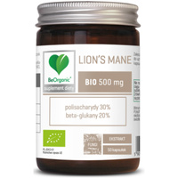 Aliness BeOrganic Lion's mane BIO 500 mg 30% polisacharydy i 20% beta-glukany - 50 kapsułek