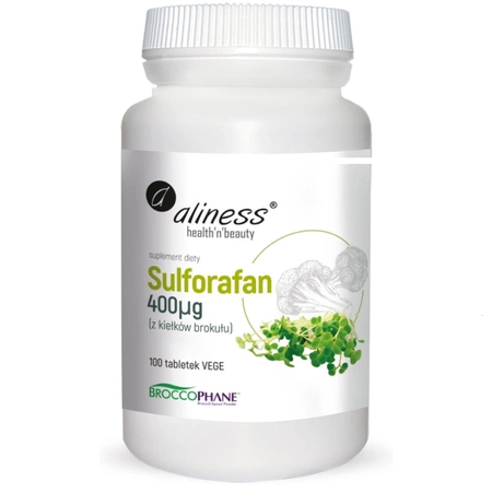 Sulforafan z kiełków brokułu 400 mcg 100 tabletek Aliness
