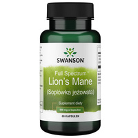 Swanson Lion's mane (Soplówka Jeżowata) 500 mg 60 kapsułek