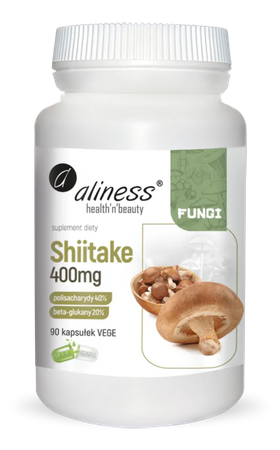 Aliness Shiitake Ekstrakt 400mg 90 kapsułek Odporność Stres